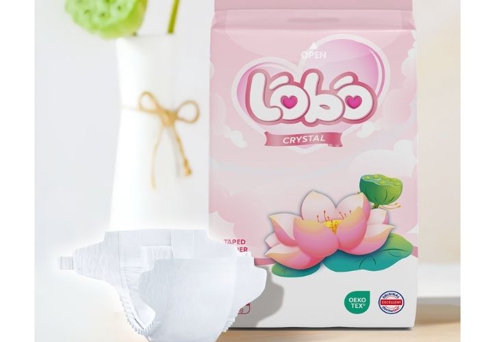 Lobo Crystal - bỉm dán Việt Nam đạt chất lượng quốc tế Ekko tex 100 & Derma test