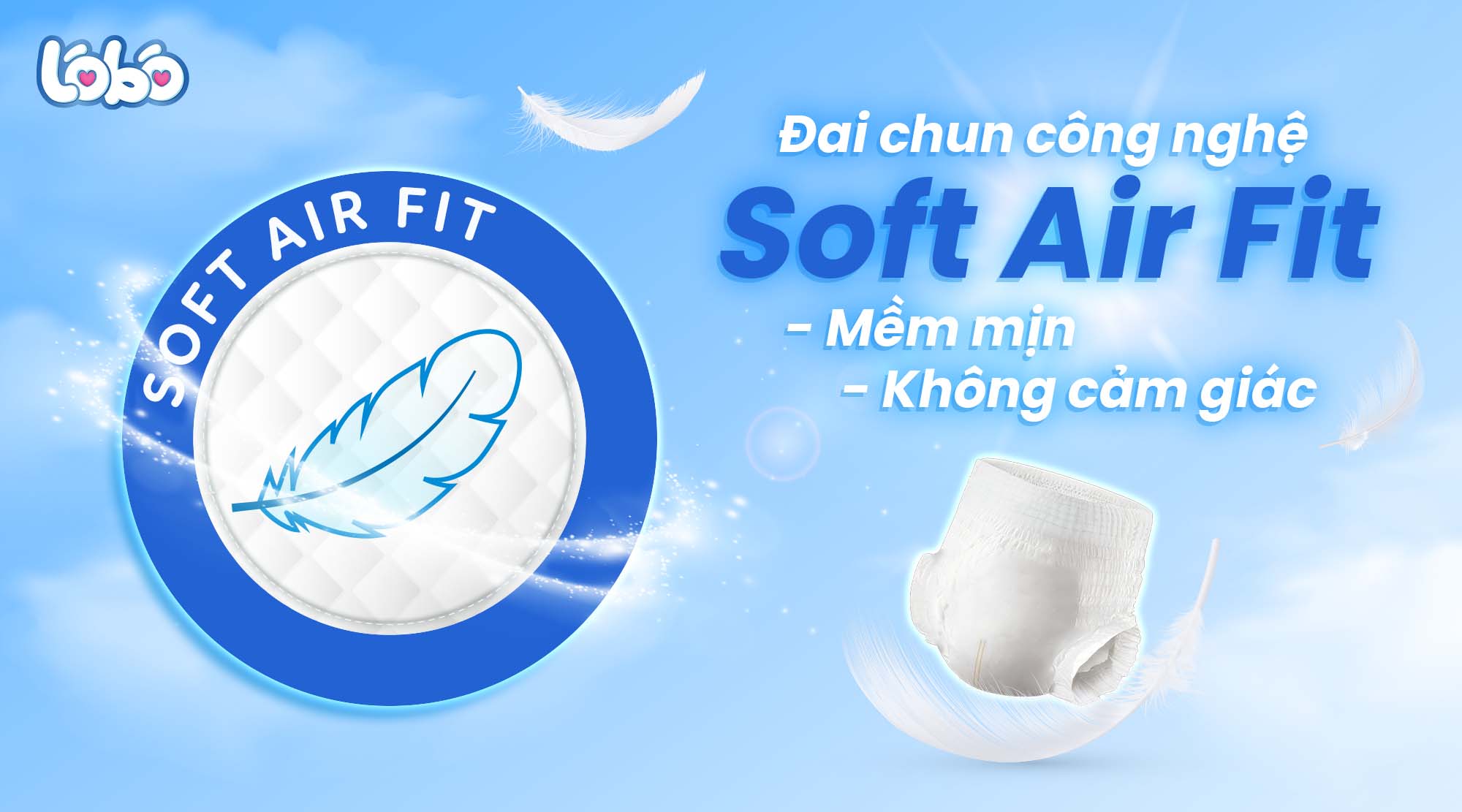 Đai chun công nghệ Soft Air Fit mềm mịn