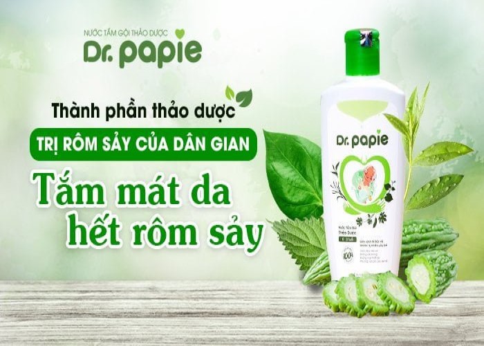 Nước tắm thảo dược trị rôm sảy cho bé Dr Papie